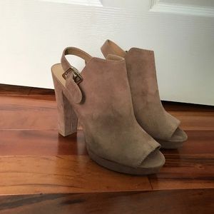 Open toe/open back bootie style heels